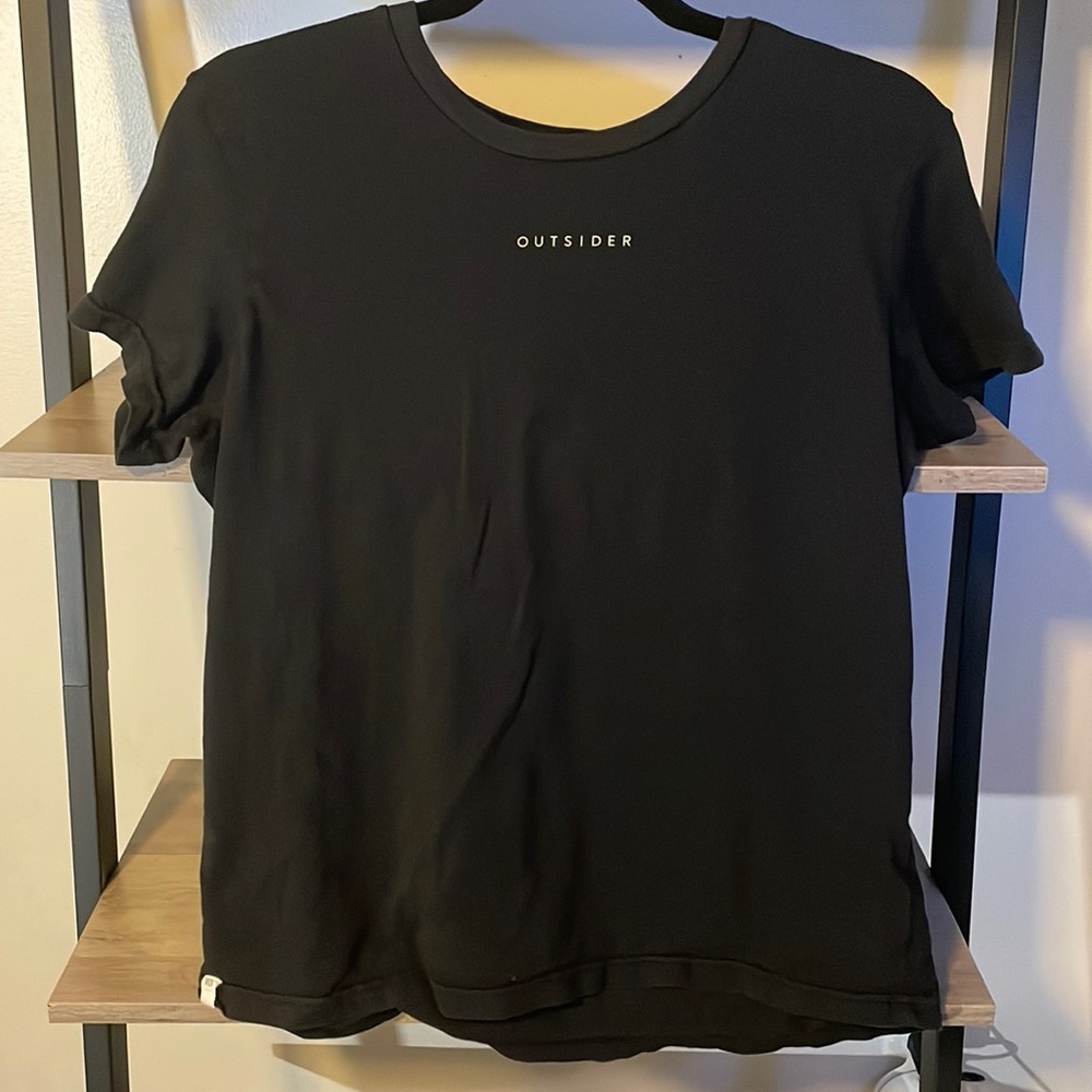 tentree black "outsider" t-shirt, medium & large